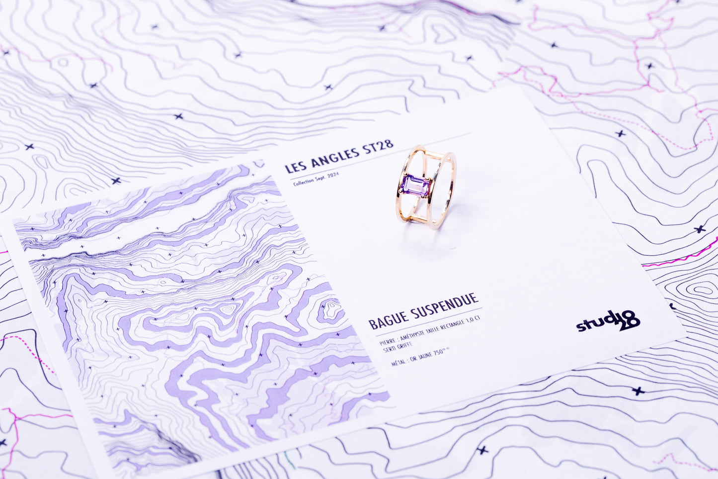 Bague Suspendue Améthyste