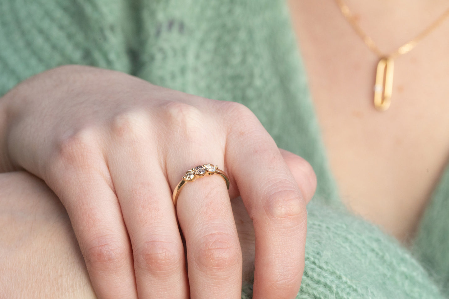 Bague Cascade Diamants Bruns