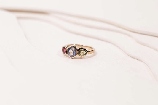 Bague Strate Iolite Tourmaline