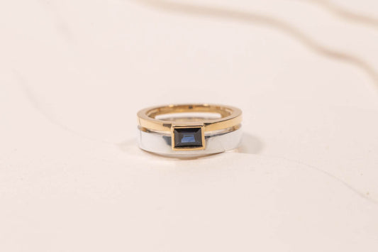 Bague Sérac Double Saphir Bleu