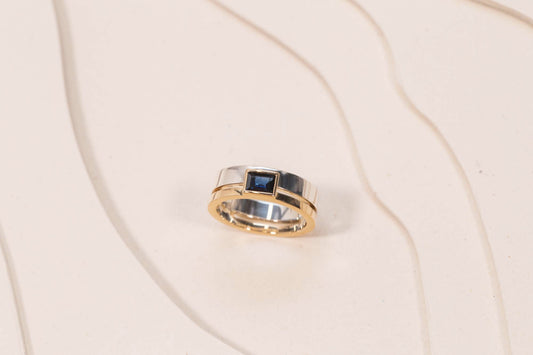 Bague Sérac Double Saphir Bleu