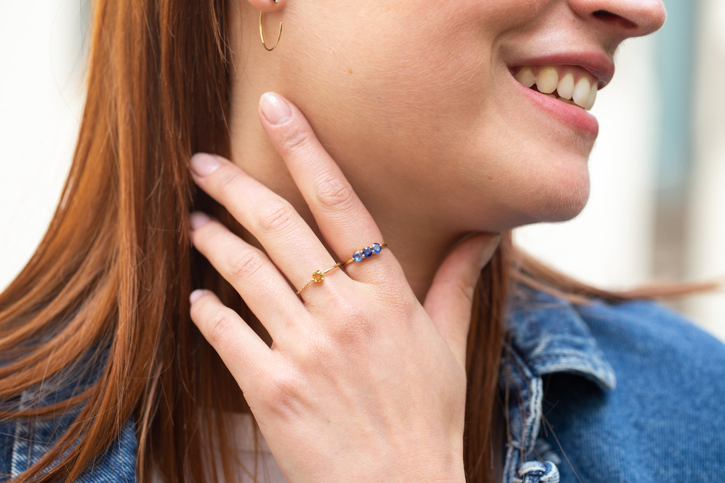 Bague Cascade Saphir Bleu