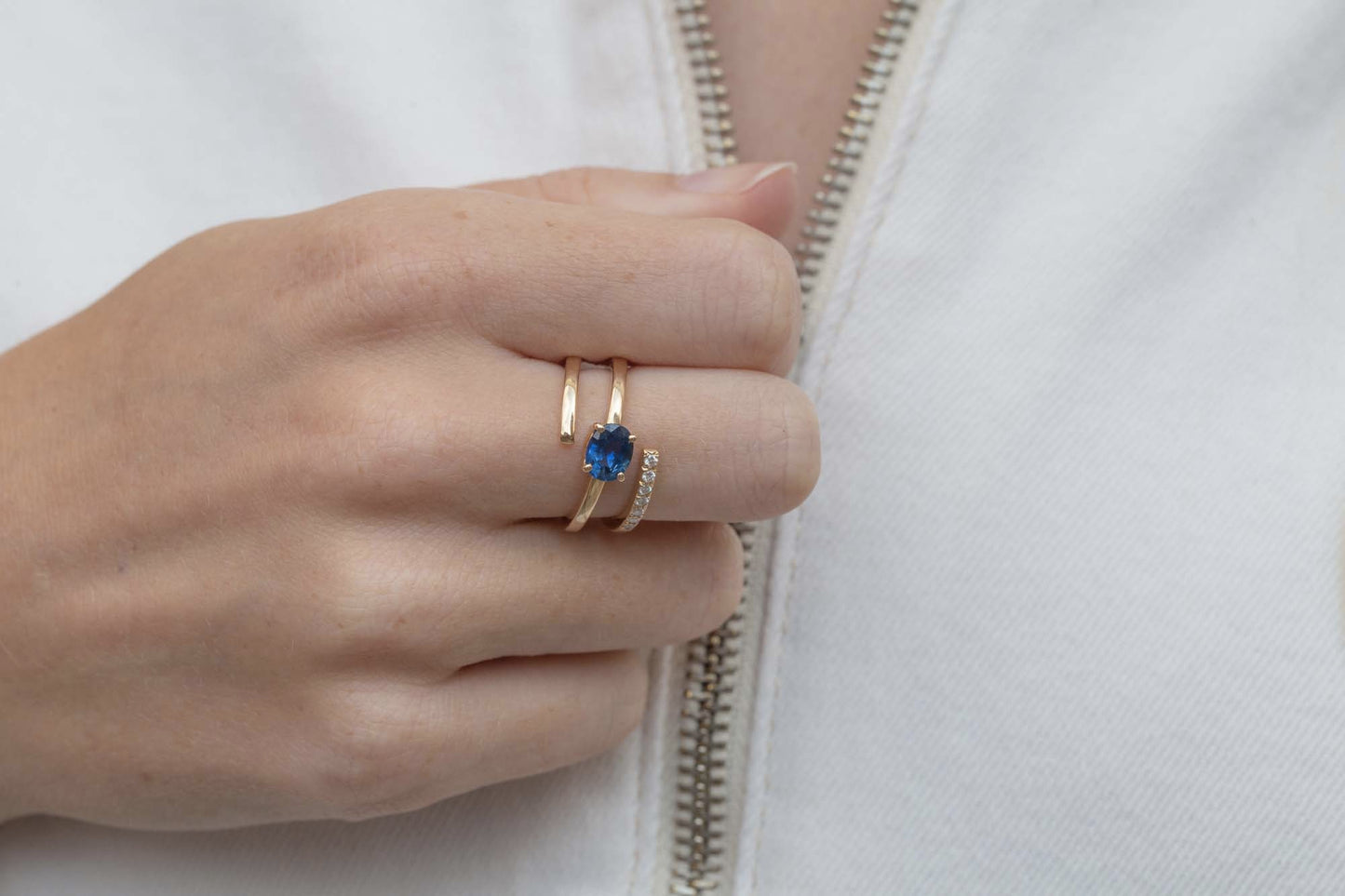 Bague Cime Saphir Bleu
