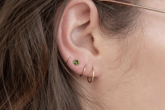 Boucle d'oreille Piton Double Tsavorite