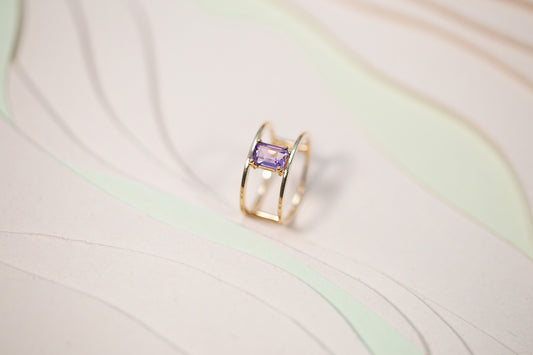 Bague Suspendue Améthyste