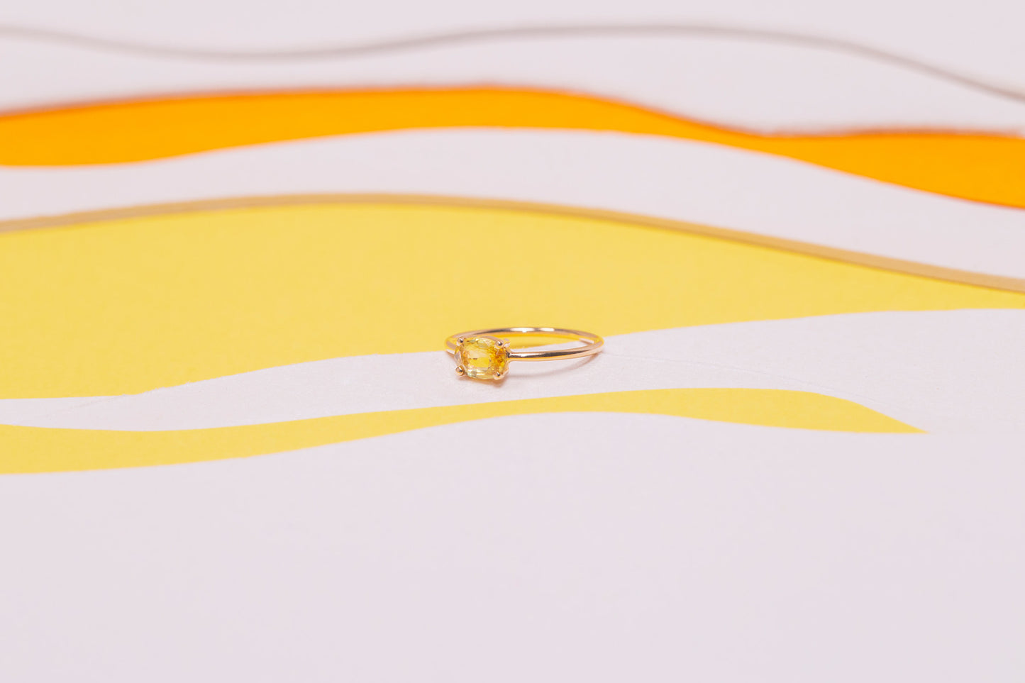 Bague Monolithe Saphir Jaune Horizontal