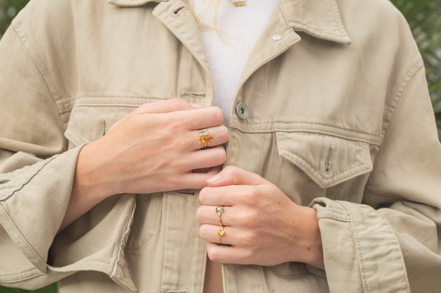 Bague Monolithe Saphir Jaune Horizontal