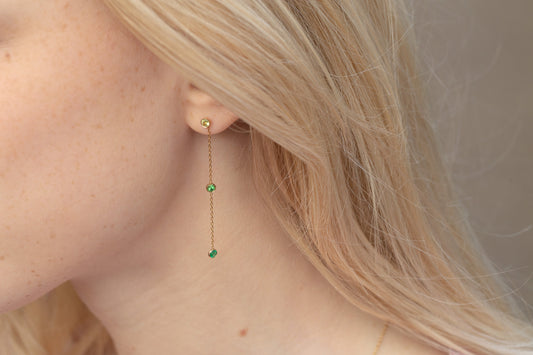 Boucles d'oreilles Cordée Vertes