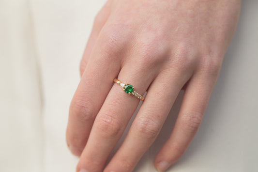 Bague Comète Tsavorite Diamant