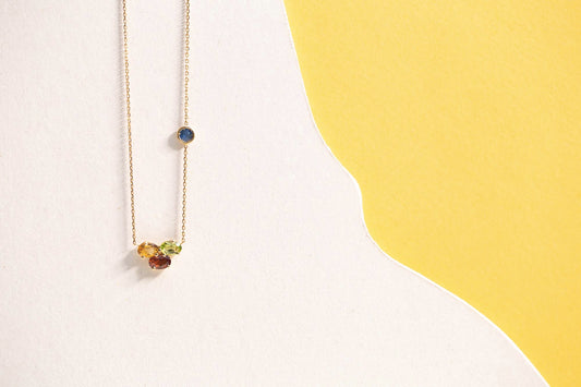 Collier Torrent Citrine Grenat Saphir
