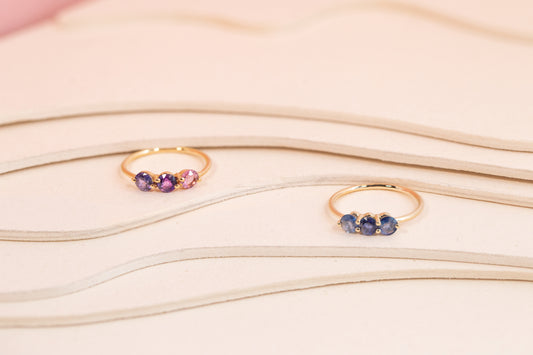 Bague Cascade Saphir Bleu