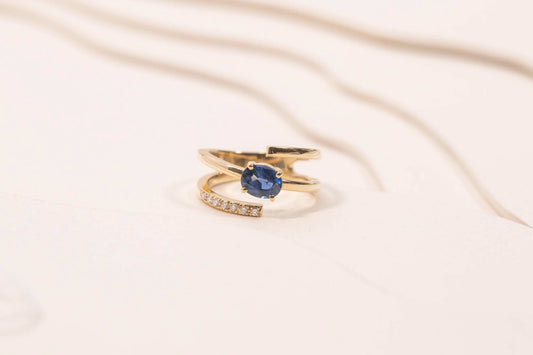 Bague Cime Saphir Bleu