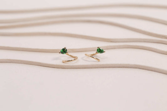 Boucle d'oreille Piton Double Tsavorite