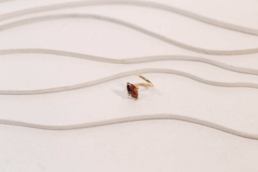 Boucle d'oreille Piton Double Grenat