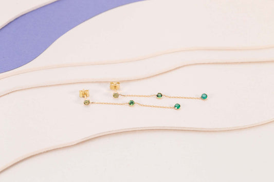 Boucles d'oreilles Cordée Vertes