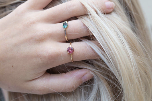 Bague Monolithe Tourmaline Rose