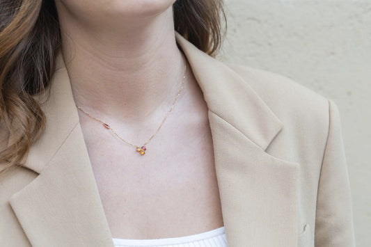 Collier Ruisseau Grenat Citrine