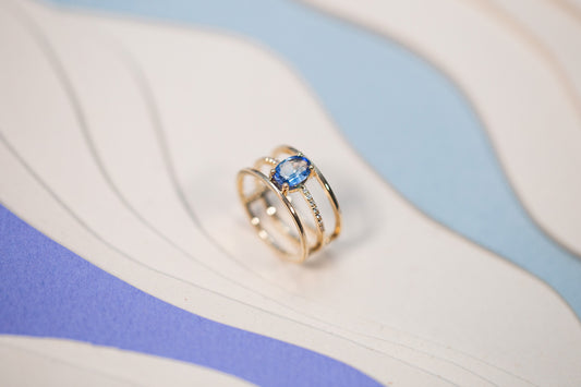 Bague Rimaye Saphir Bleu Diamants